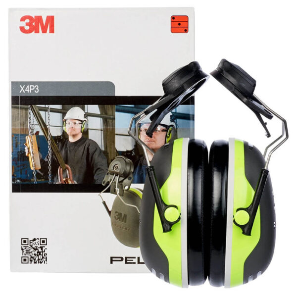 3M Peltor X4P3 Helmet Mounted High Visibility Ear Defenders