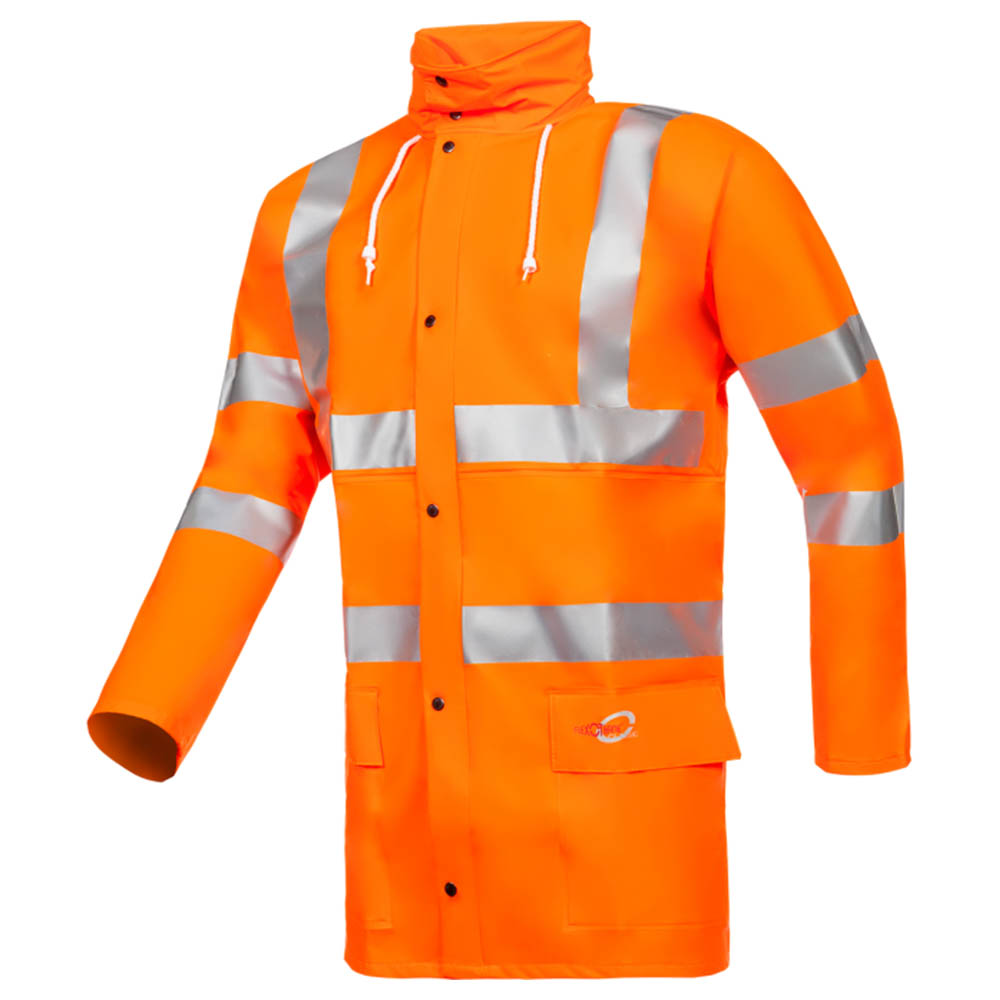 Sioen Gorda Orange Waterproof Hi-Vis Jacket, Flexothane, Flexothane