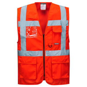 Portwest S476 Berlin High Visibility Red Executive Vest