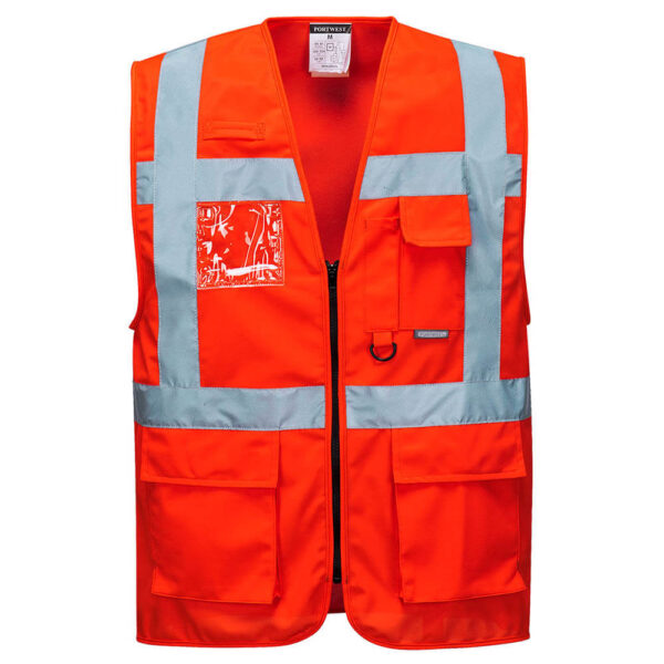 Portwest S476 Berlin High Visibility Red Executive Vest