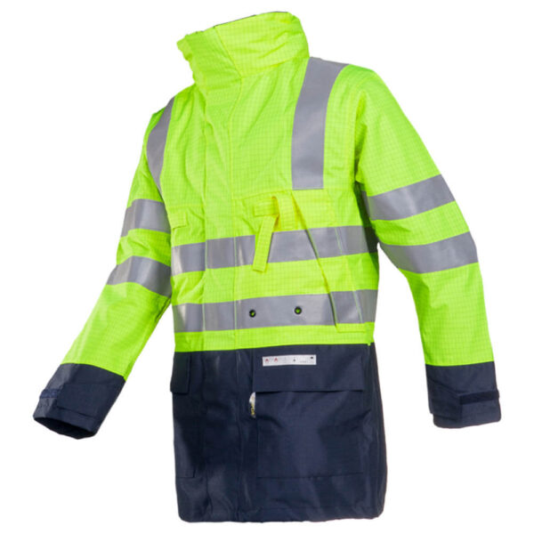 Sioen 3073 Winseler FR AS High Visibility Rain Jacket - Yellow