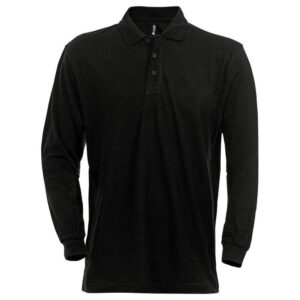 Acode 1722 Heavy Pique Long Sleeve Polo Shirt - Black