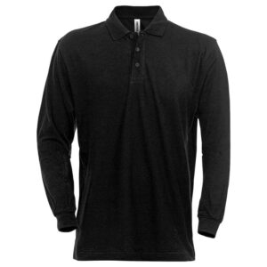 Fristads Acode 1722 Heavy Pique Long Sleeved Black Polo Shirt