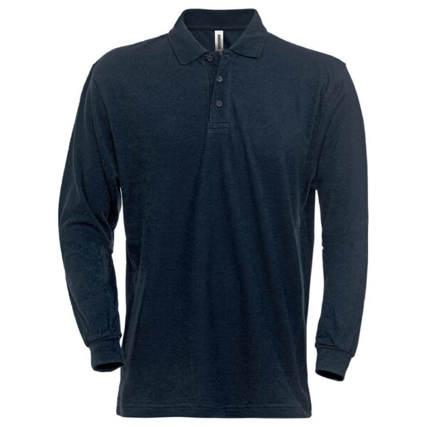 Fristads Acode 1722 Heavy Pique Long Sleeved Navy Blue Polo Shirt