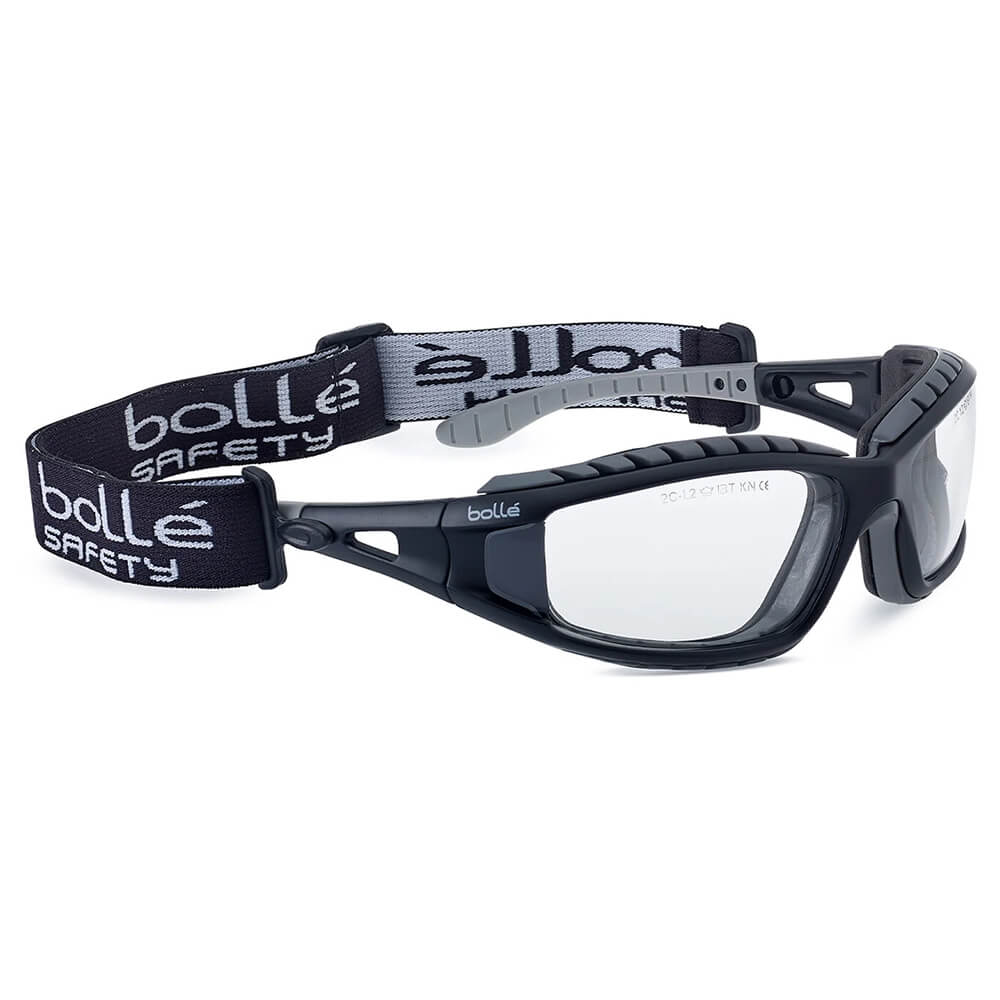 Bolle TRACKER TRACPSI Clear Lens Safety Glasses With Strap Bolle TRACKER TRACPSI Clear Lens Safety Glasses With Strap
