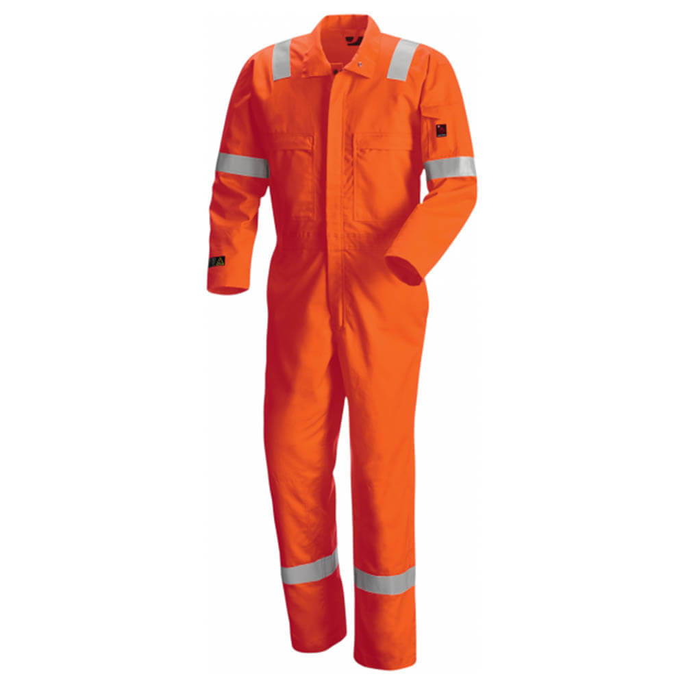 Red shop worker jumpsuit
