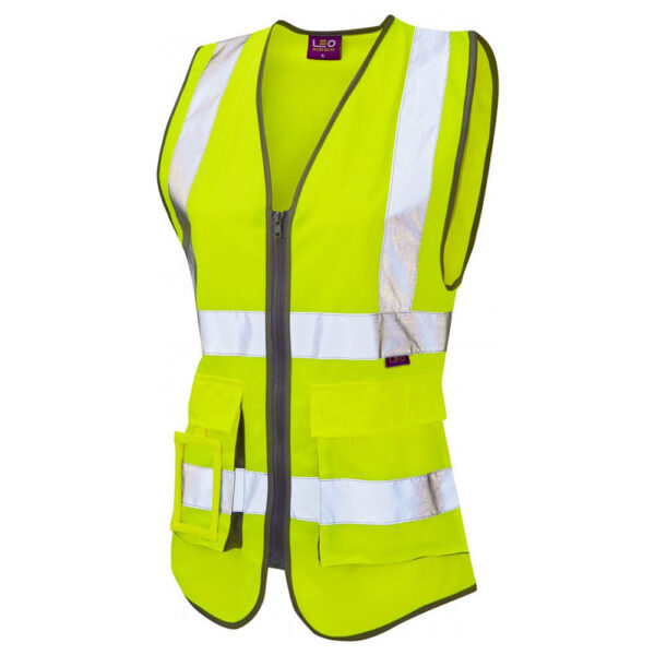 Leo Workwear WL11-Y Lynmouth Class 1 High Visibility Ladies Waistcoat