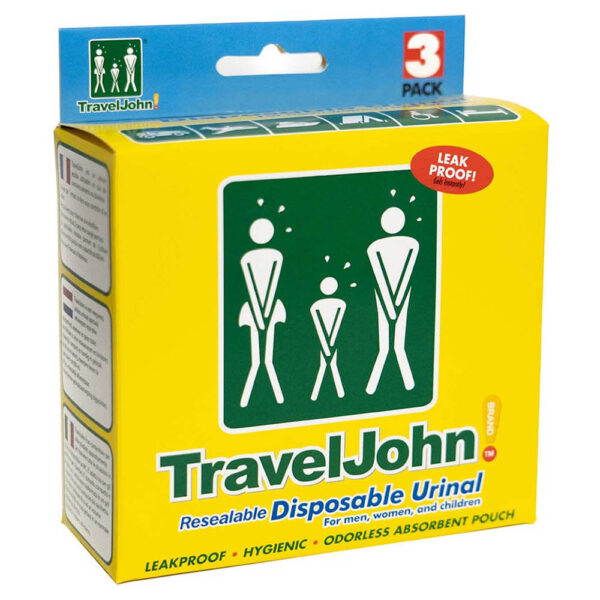 TravelJohn Disposable Urinal Bags - Pack of 3