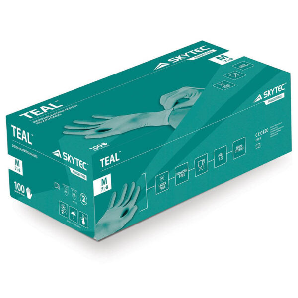 Skytec Teal Powder-Free Nitrile Gloves