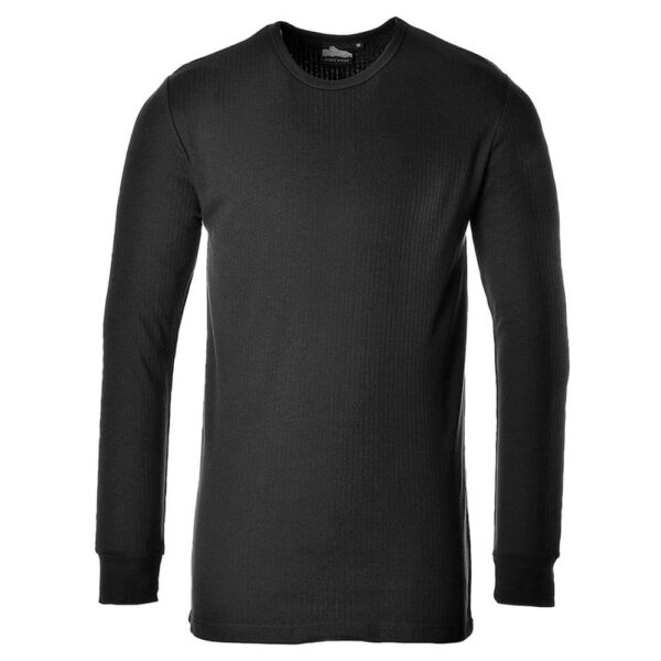 Portwest B123 Thermal Long Sleeved Black T-Shirt