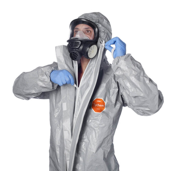 DuPont Tychem 6000 F Plus Grey Hooded Coveralls
