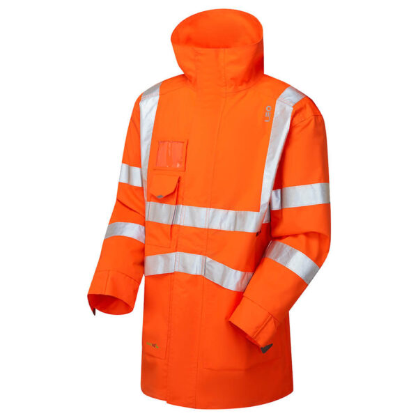 Leo Workwear A04-O Clovelly Class 3 Breathable Orange Anorak
