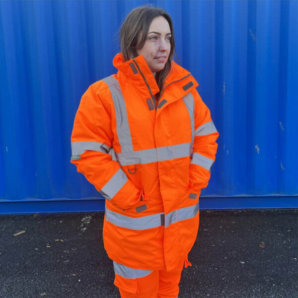 Leo Workwear AL01-O Cheristow Class 3 Womens Oranfe Quilted Anorak