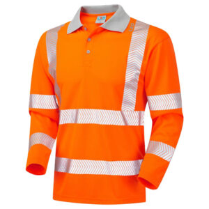 Leo Workwear P08-O Barricane Class 3 Orange Long Sleeved Polo Shirt
