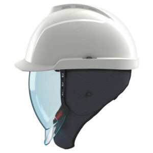 MSA V-Gard 950 Class 2 Non-Vented Protective Cap with Arc Flash Visor and Ear Flaps