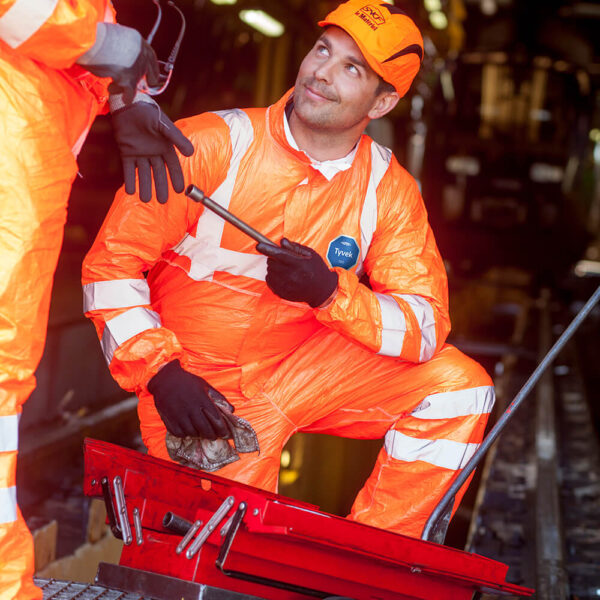 DuPont Tyvek 500 HV High Visibility Collared Coveralls