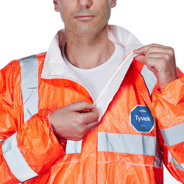 DuPont Tyvek 500 HV High Visibility Collared Coveralls