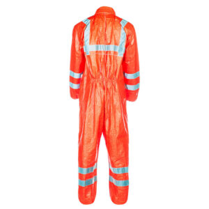 DuPont Tyvek 500 HV High Visibility Collared Coveralls Back