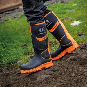 Buckbootz BBZ8000BKOR High Visibility Safety Wellingtons