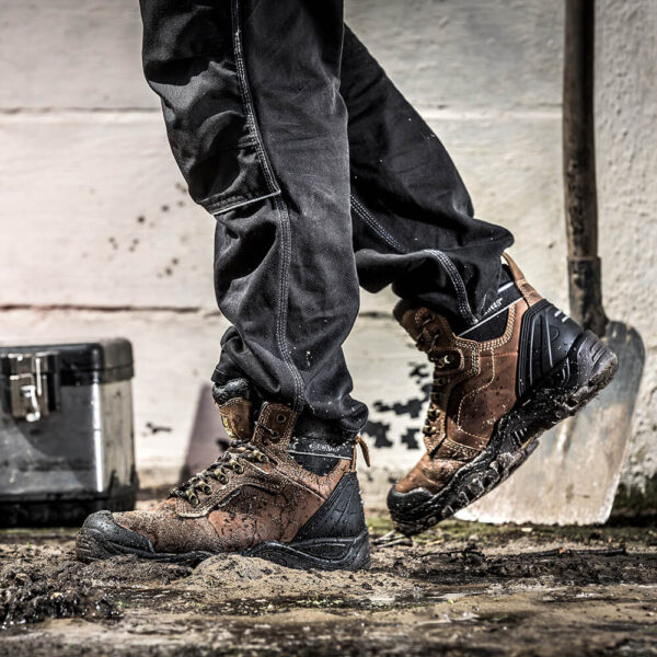 Buckbootz BSH009BR Buckshot Crazy Horse Brown Safety Boots