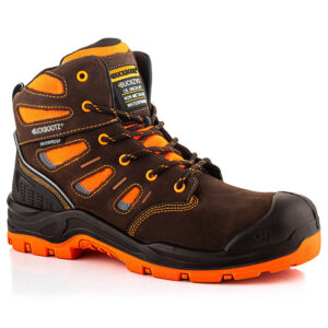 Buckbootz BVIZ2BROR Buckzviz Hi Viz Brown Safety Boots