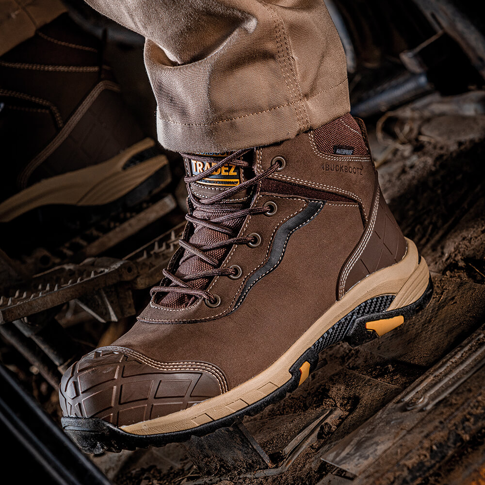 Buckbootz BLITZBR Tradez Waterproof Brown Safety Boots