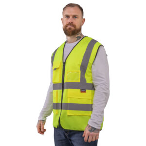 Espro ES71114YL Eco High Visibility Yellow Zipped Waistcoat