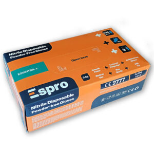 Espro ES66111BL Nitrile Disposable Powder Free Gloves - Box of 100